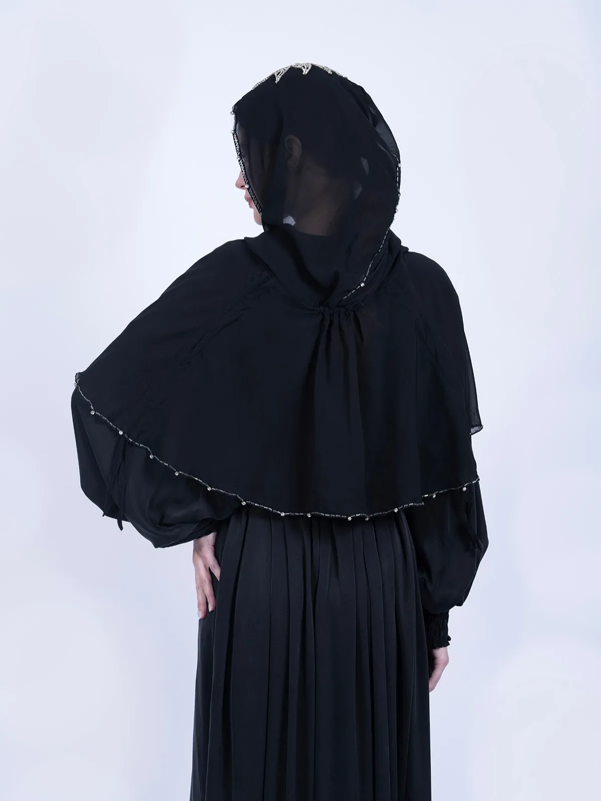 Saf Dut Ağacı İpeği Düz Kesim Elbise - Siyah - Görsel 4