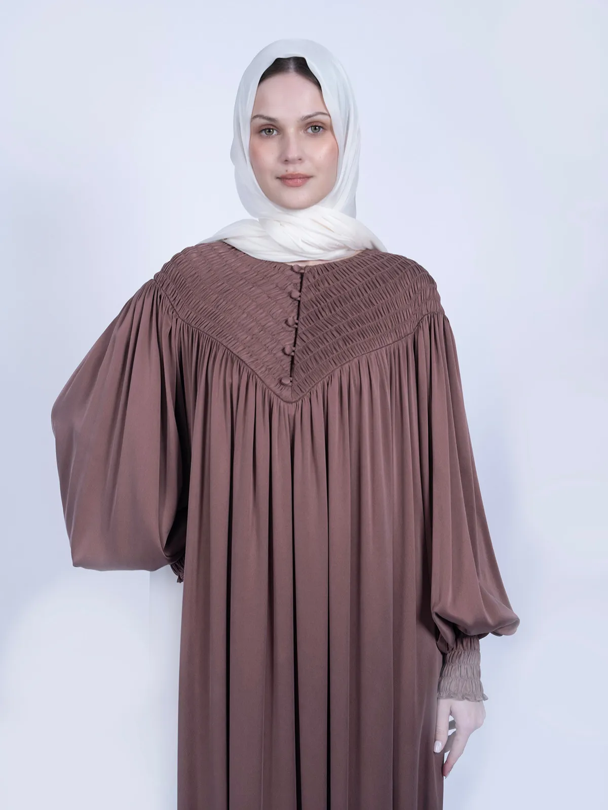 Saf Dut Ağacı İpeği Düz Kesim Elbise - Gül Kurusu - Görsel 3