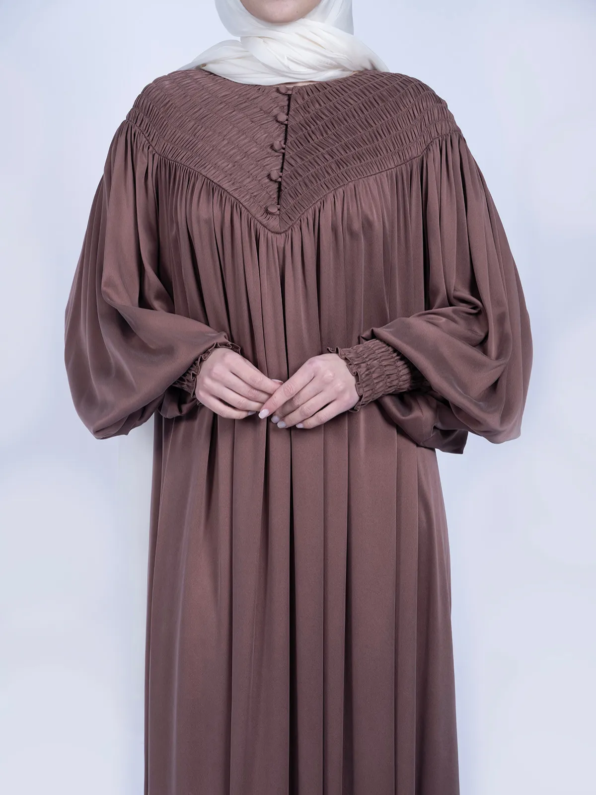 Saf Dut Ağacı İpeği Düz Kesim Elbise - Gül Kurusu - Görsel 4